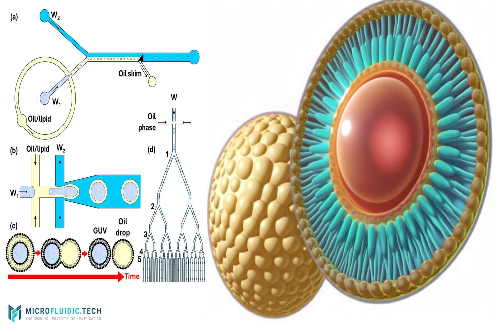 Artificial cells with model nuclei mass-produced using microfluidic devices