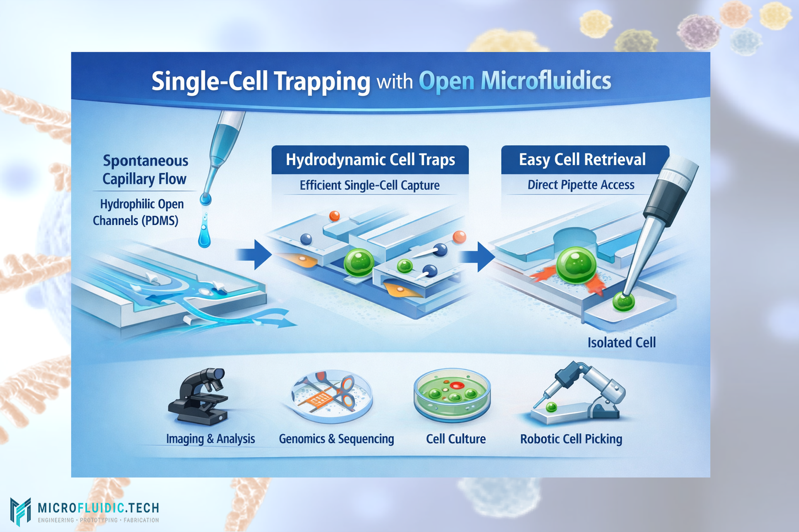 Breakthrough in Single-Cell Trapping with Open Microfluidics